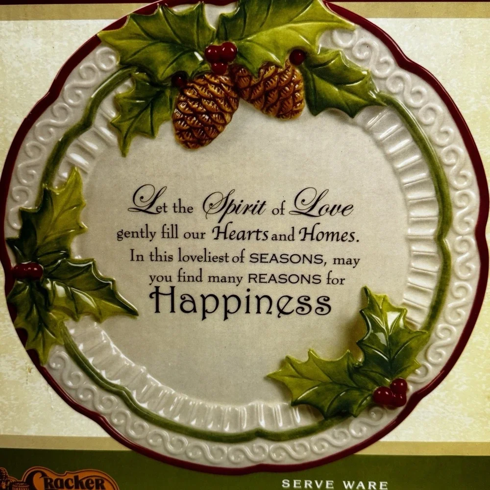 CRACKER BARREL Christmas Ceramic Serving Decorative Plate SEASON of PEACE 11
